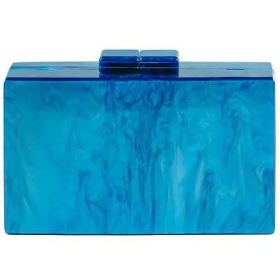 Maze Acrylic Clutch-Blue